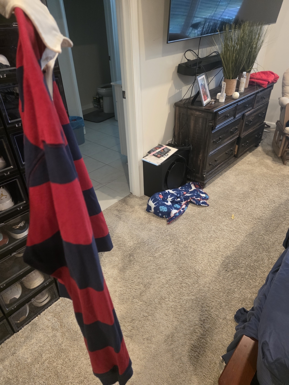 Polo by Ralph Lauren Men's Red & Navy Striped Rugby Shirt - Picture 4 of 5